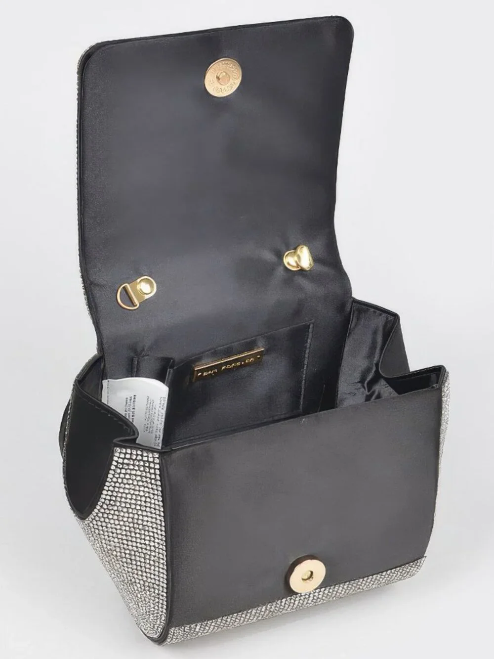 Rhinestone Wrist Band Flap Clutch